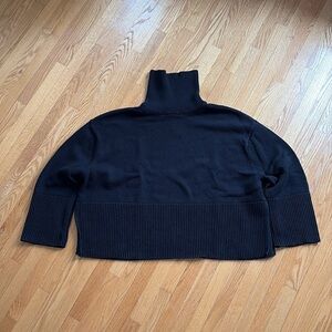 GAP Oversized 100% Cotton Split Hem Turtleneck